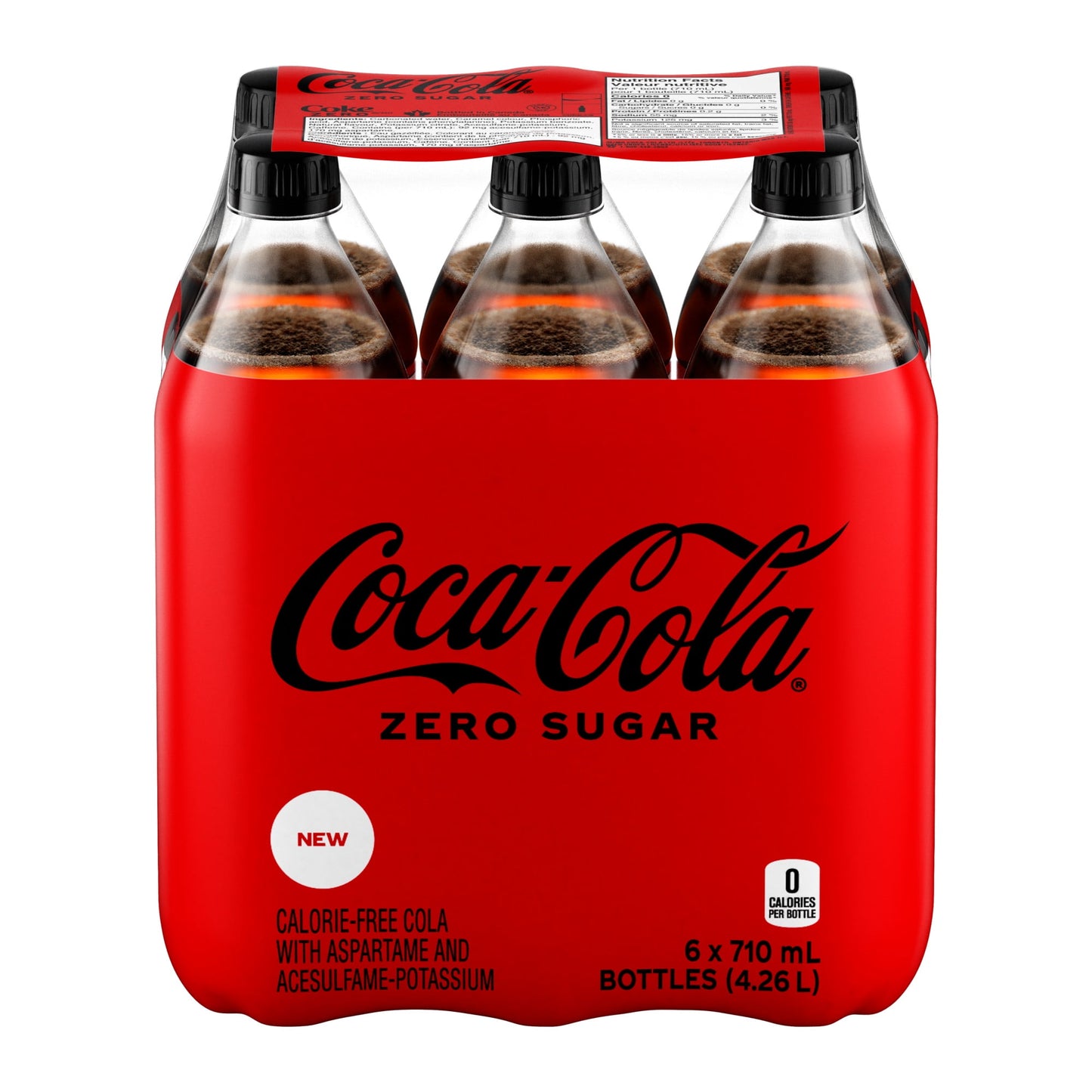 Coca-Cola Zero Sugar Bottles, 710 mL, 6 Pack, 6 x 710 mL