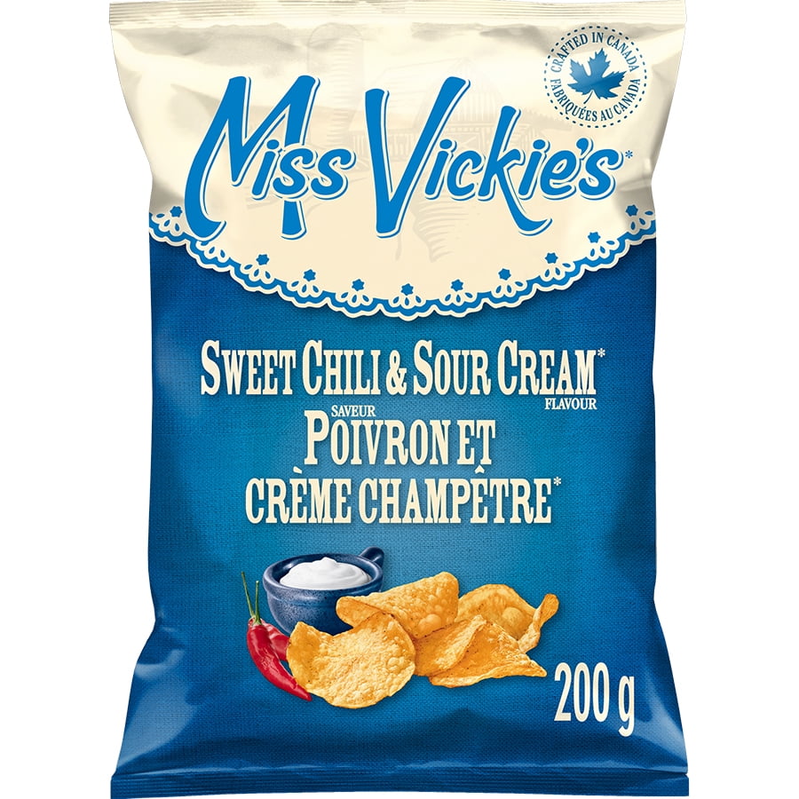 Miss Vickie's Sweet Chili & Sour Cream flavour Kettle Cooked Potato Chips, 200 g.