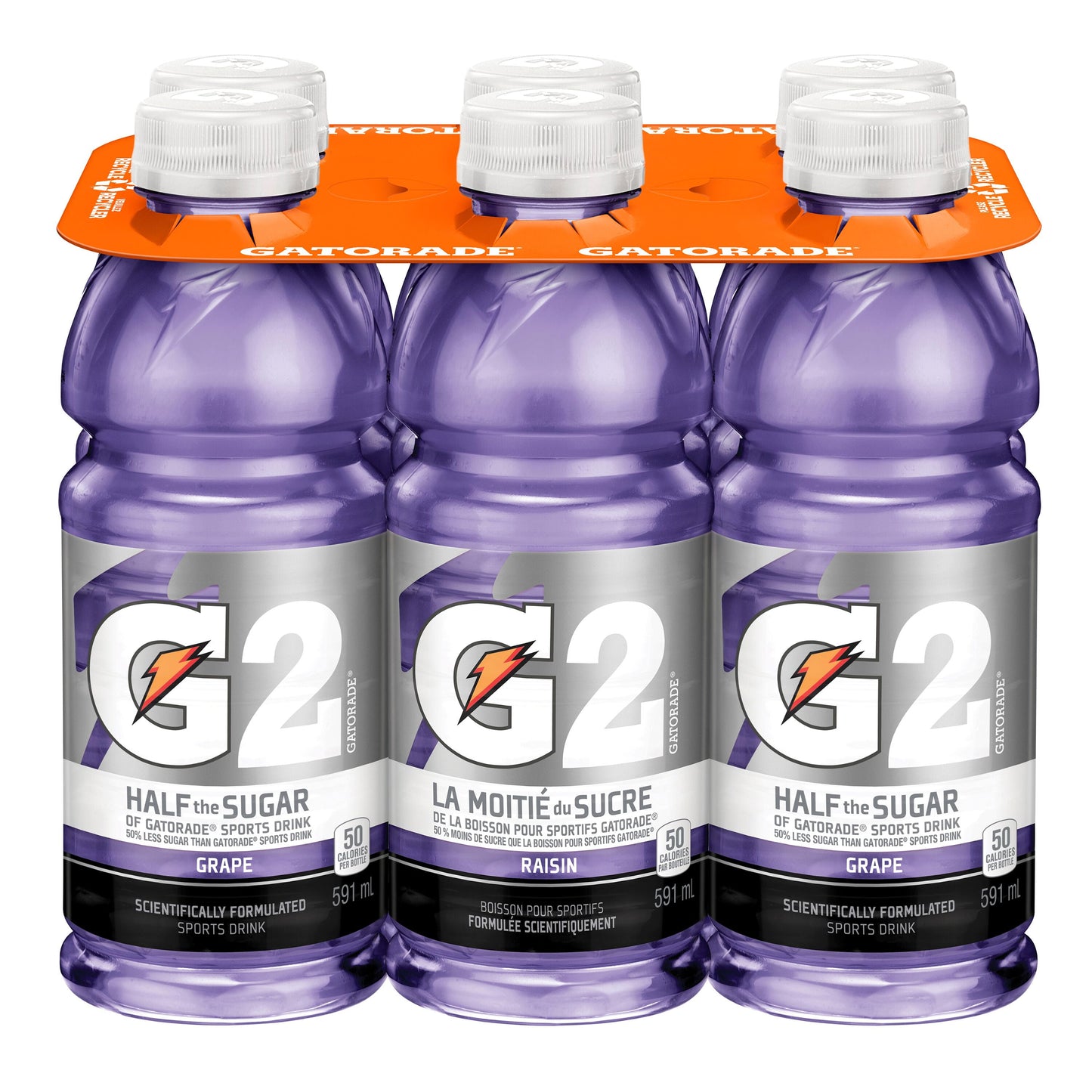 Gatorade G2 Grape Sports Drink 6 x 591 mL, Bottles, 6x591mL