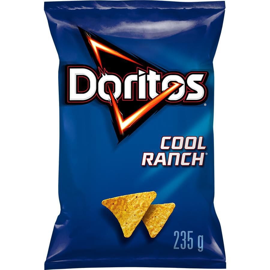Doritos Cool Ranch flavoured Tortilla Chips, 235 g.
