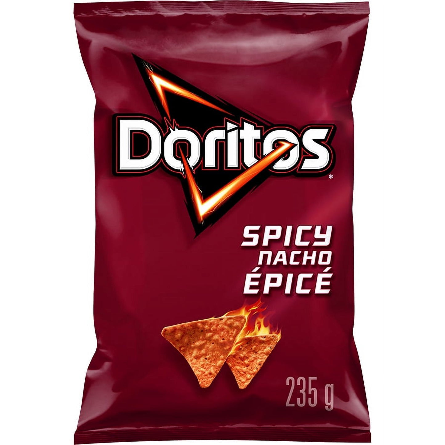 Doritos Spicy Nacho flavoured Tortilla Chips, 235 g.