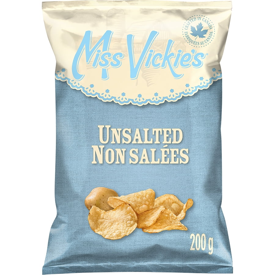 Miss Vickie's Unsalted Kettle Cooked Potato Chips, 200 g.
