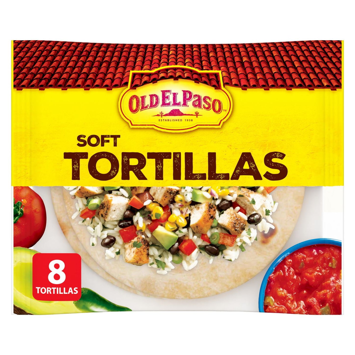 Old El Paso Soft Flour Tortillas, Large 8 ct, 334 g