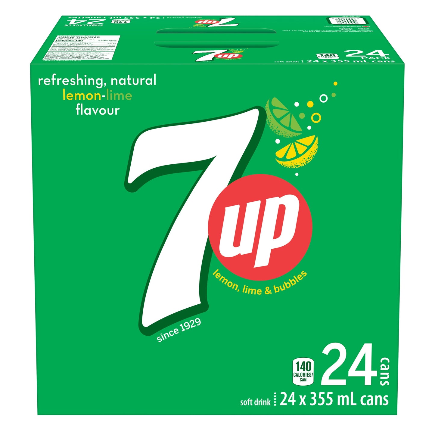 7UP Lemon Lime Soft Drink 24 x355 mL,Cans, 24x355mL