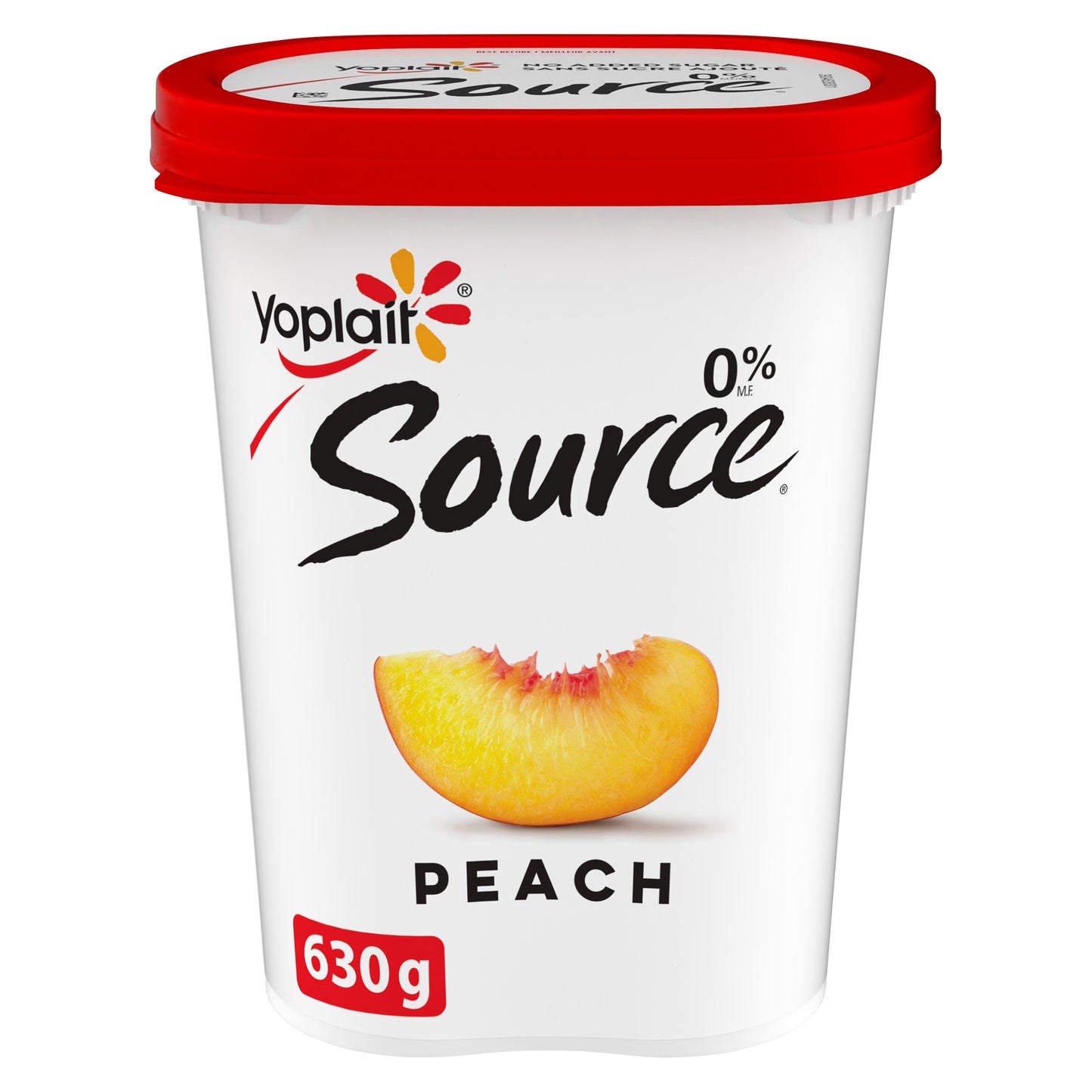 Yoplait Source 0% Smooth Traditional Yogurt, Peach, 630 g