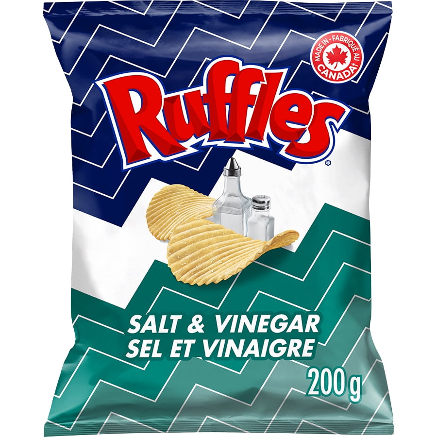 Ruffles Salt & Vingear flavoured Potato Chips, 200 g.