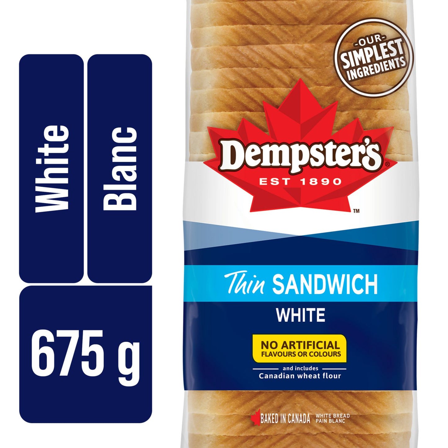 Dempster's® White Thin Sandwich Sliced Bread, 675 g