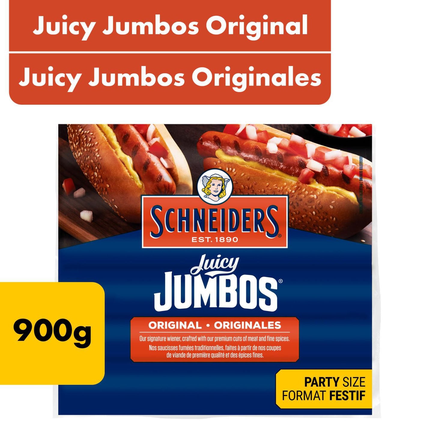 Schneiders Juicy Jumbos Original Hot Dogs Family Pack 900 g