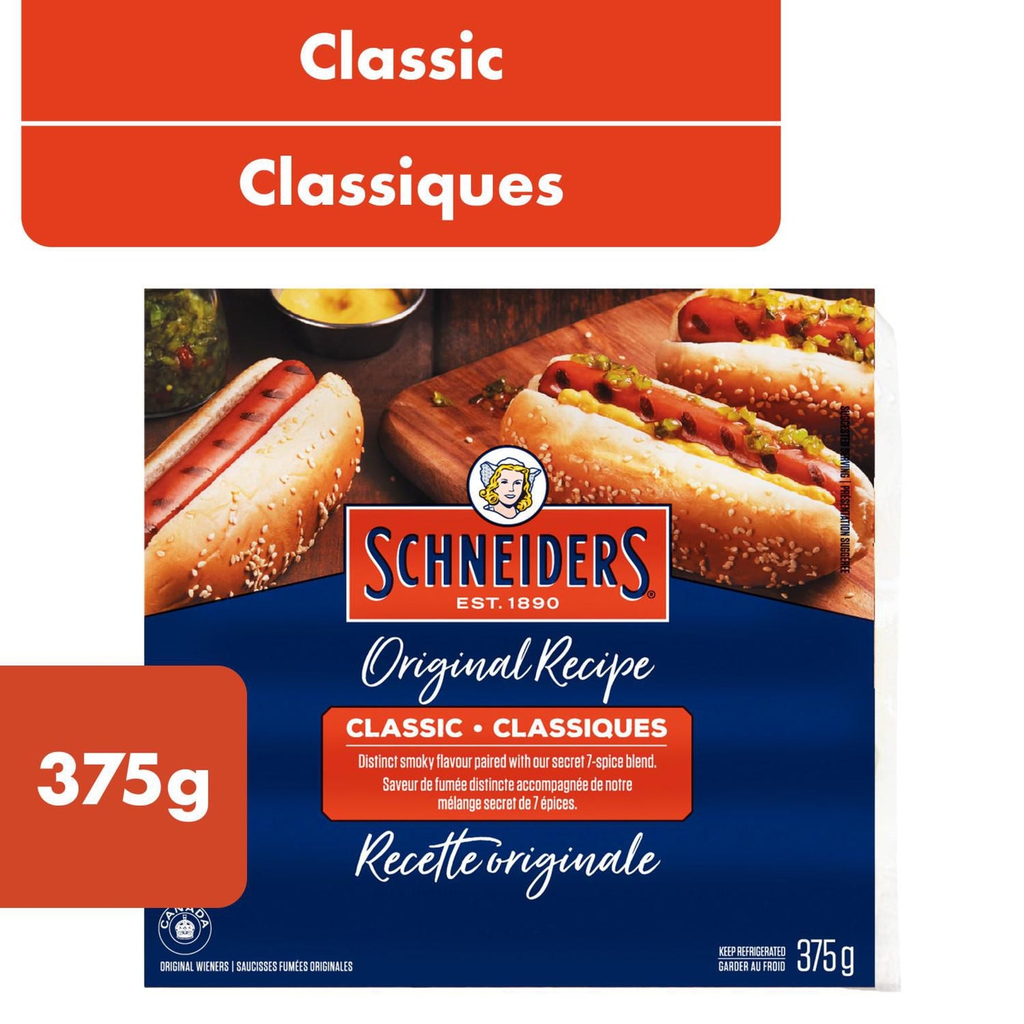 Schneiders Classic Hot Dogs, 375 g