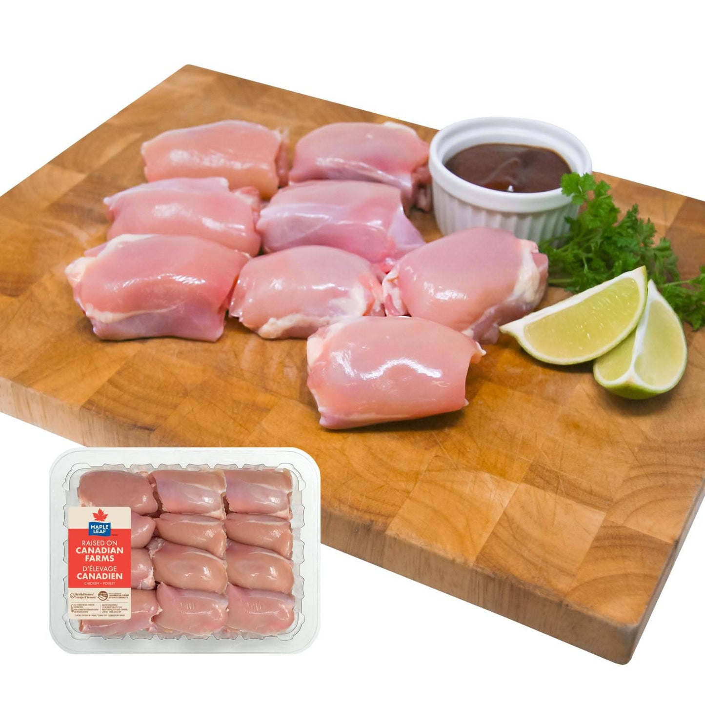 Prime Boneless Skinless Chicken Thighs Raised Without Antibiotics, 8 Thighs