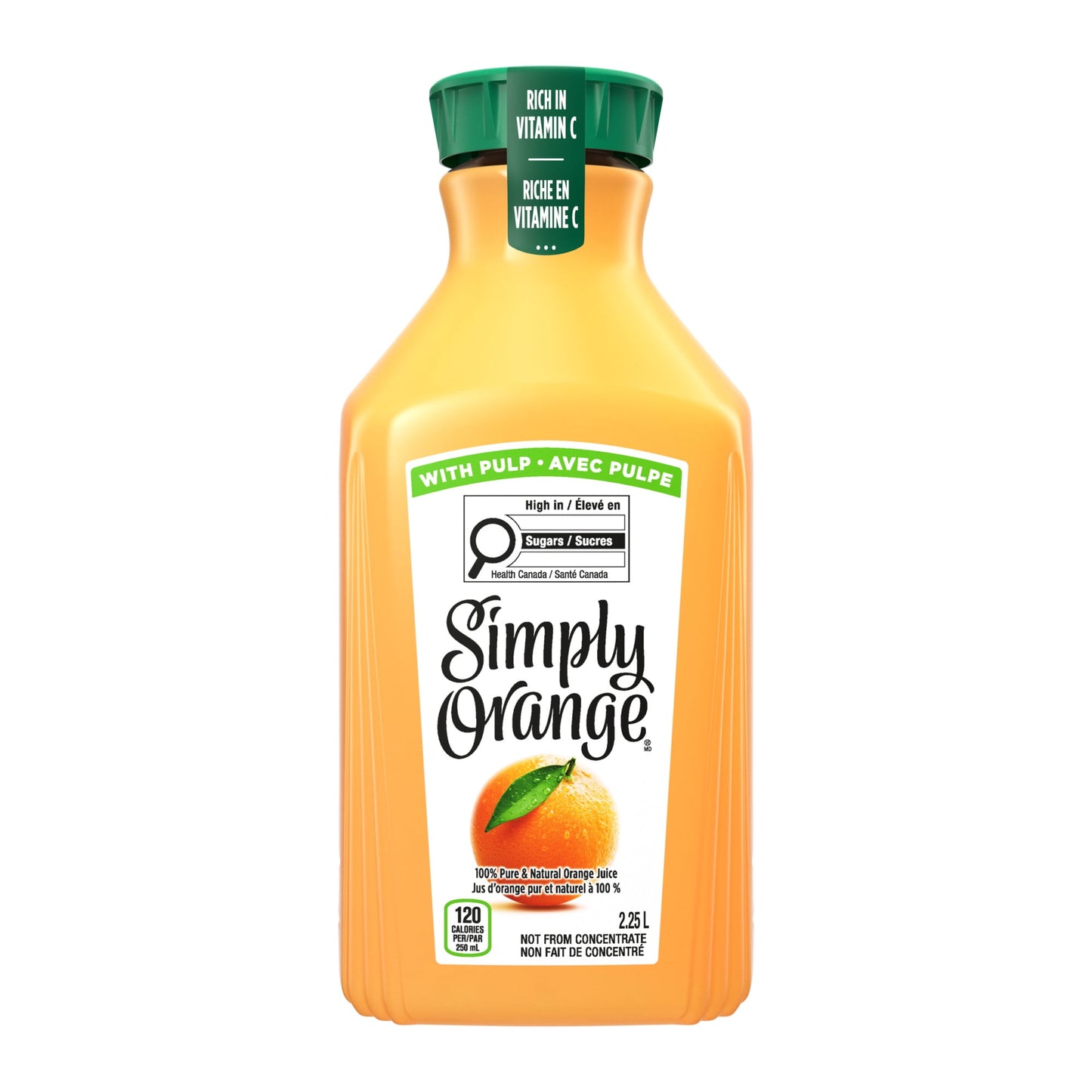 Simply Orange With Pulp Juice 100 Bottle, 2.25 Liters, Simply Orange Juice With Pulp 2.25L