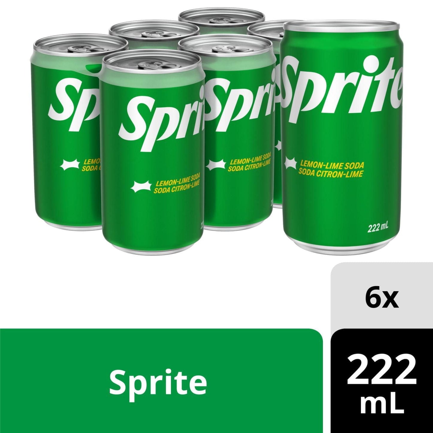 Sprite 222mL Mini-Cans 6 Pack, 6 x 222 mL