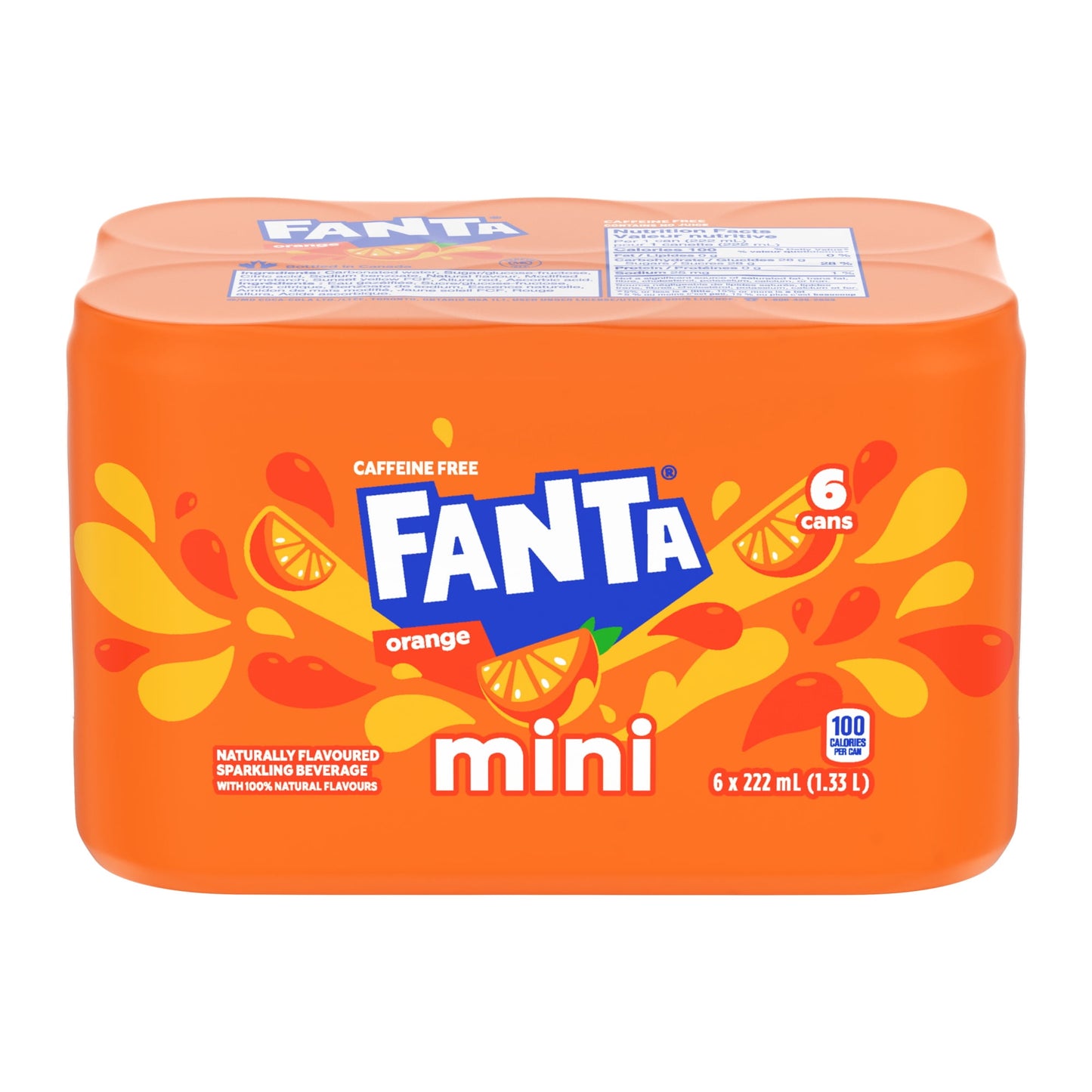 Fanta Orange Cans, 222 mL, 6 Pack, 222 mL 6 Pack