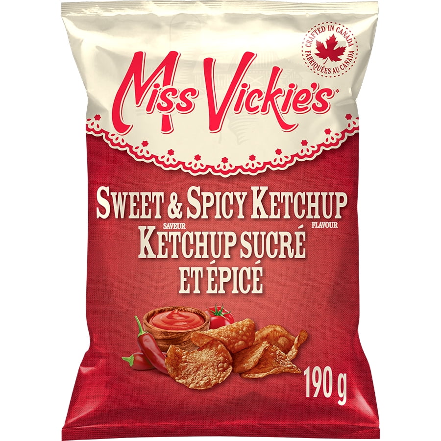Miss Vickie's Sweet & Spicy Ketchup flavour Kettle Cooked Potato Chips, 190 g.