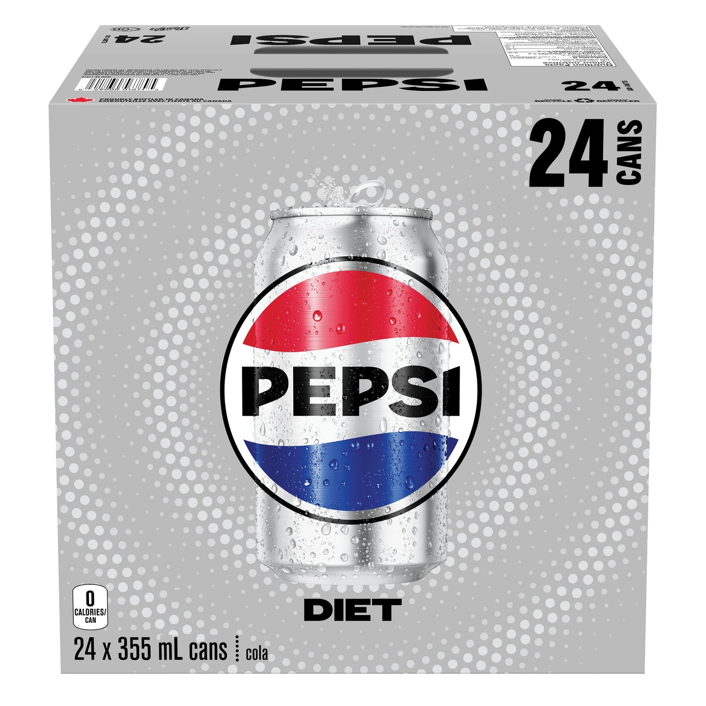 Pepsi Diet Cola 24 x 355 mL, Cans, 24x355mL