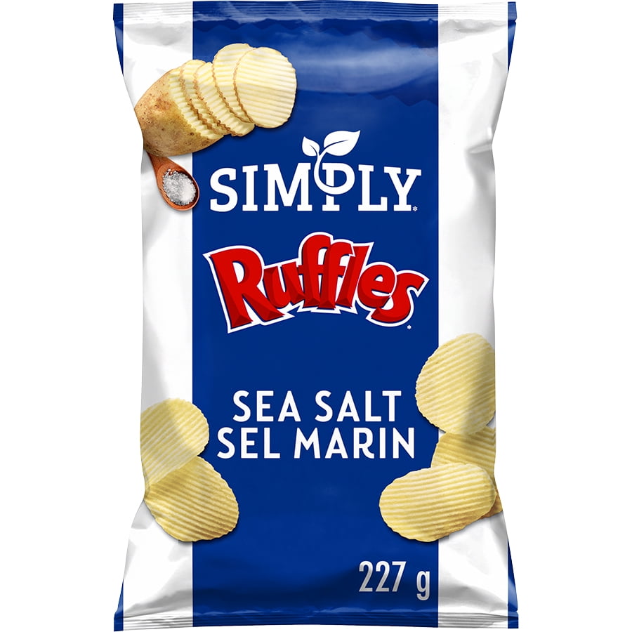 Simply Ruffles Sea Salted Potato Chips, 227 g.