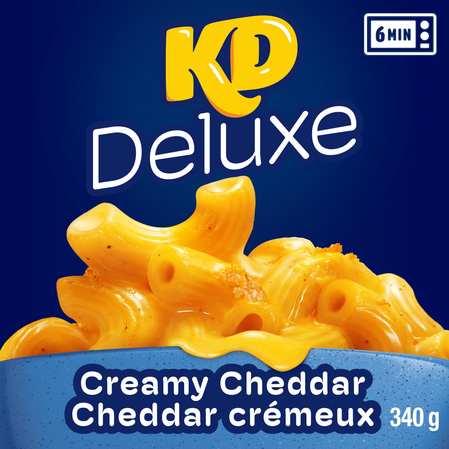 Kraft Dinner Deluxe Creamy Cheddar Macaroni and Cheese Frozen Dinner, 340 G Box