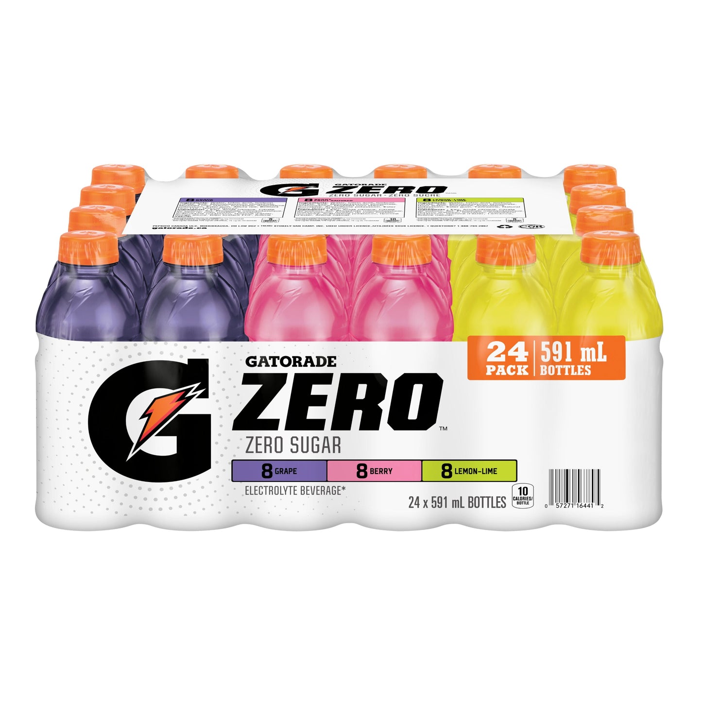 Gatorade Zero Sugar Variety Pack Electrolyte Beverage 24 x 591 mL, Bottles, 24 x 591mL