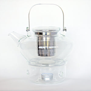 Justea Glass Teapot with Warmer