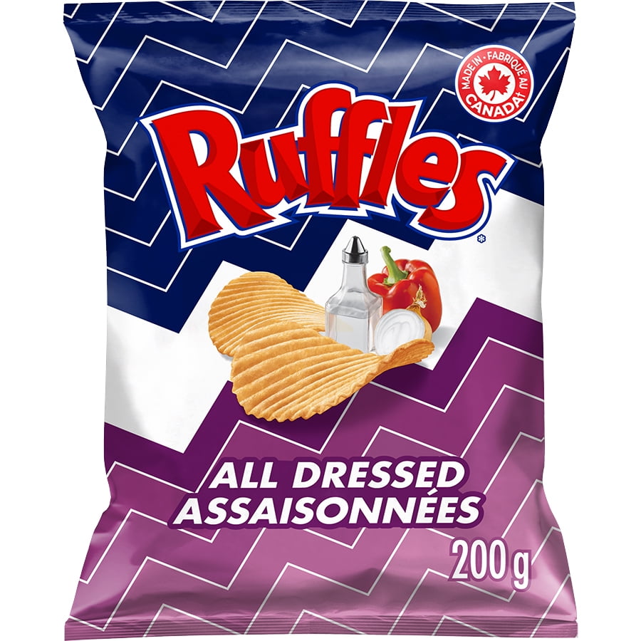 Ruffles All Dressed flavoured Potato Chips, 200 g.
