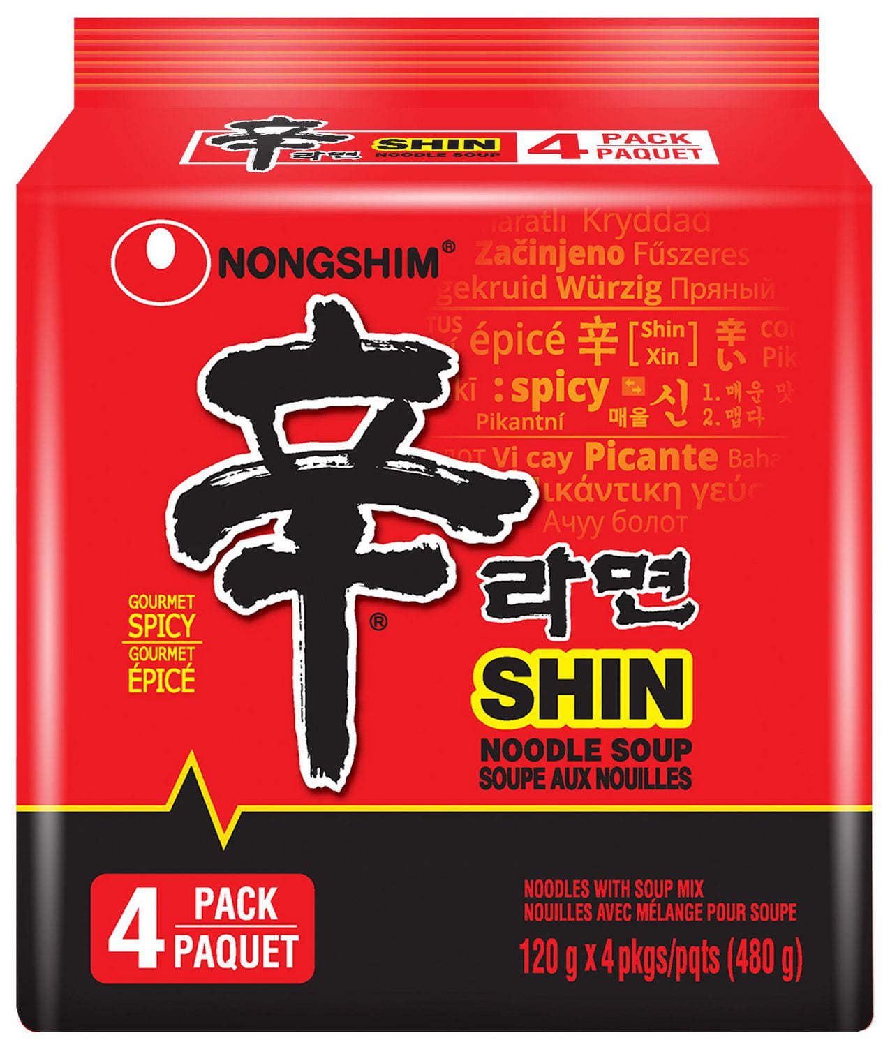Nongshim Shin Ramyun, 120g x 4, Family Pack