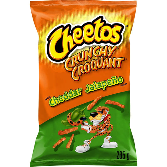 Cheetos Cheddar Jalapeño Crunchy Cheese flavoured Snacks, 285 g.