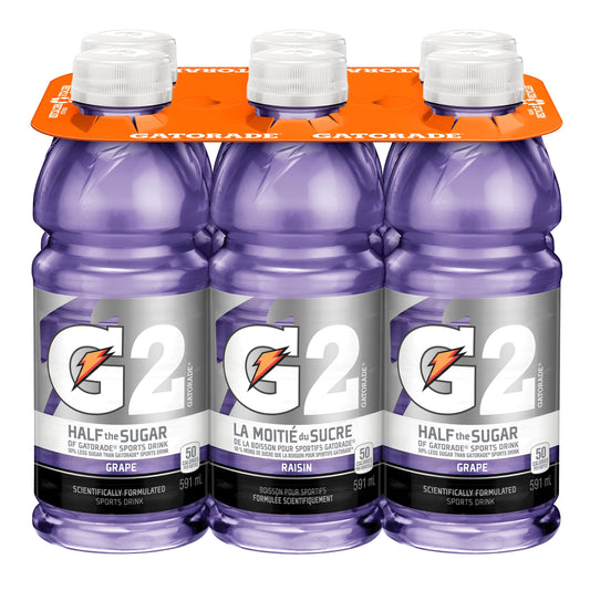 Gatorade G2 Grape Sports Drink 6 x 591 mL, Bottles, 6x591mL
