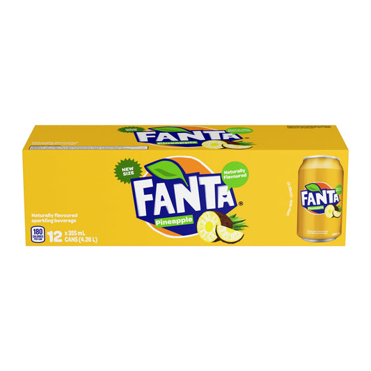 Fanta Pineapple Fridgepack Cans, 355 mL, 12 Pack, 12 x 355 mL