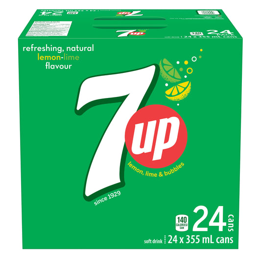 7UP Lemon Lime Soft Drink 24 x355 mL,Cans, 24x355mL