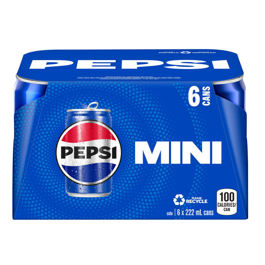 Pepsi Cola 6 x 222 ml, Mini Cans, 6x222mL