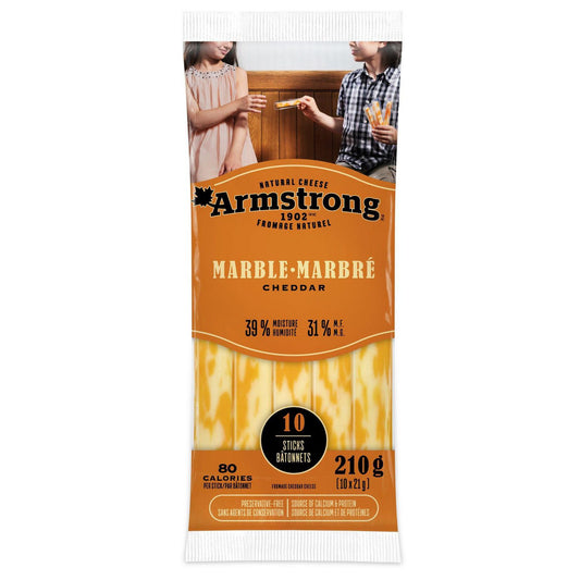 Armstrong Marble Cheddar Cheese Sticks, 210 g (10 Sticks)