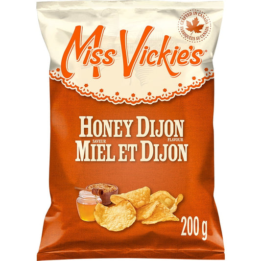 Miss Vickie's Honey Dijon flavour Kettle Cooked Potato Chips, 200 g.