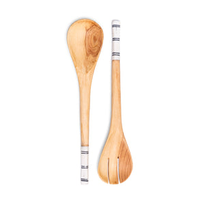 Justea Hand-carved Salad Serving Spoons (set of 2)