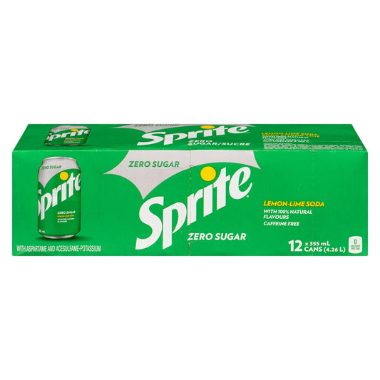 Sprite Zero Fridge Pack Cans, 355 mL, 12 Pack, 12 x 355 mL
