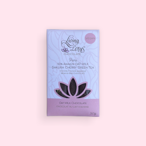 Living Lotus Sakura Cherry Green Tea Oat Milk Chocolate 50g
