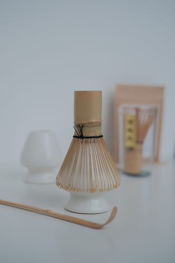 Paragon Tea Room Bamboo Whisk + Scoop + Holder Set