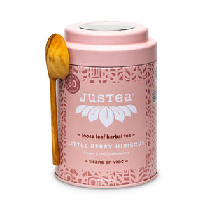 Justea Little Berry Hibiscus tin + Spoon 90g
