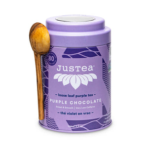 Justea Purple Chocolate tin + Spoon 100g