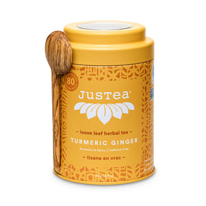 Justea Turmeric Ginger Loose Leaf tin + Spoon 110g