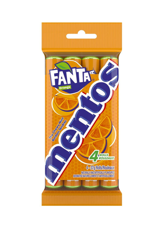 Mentos Chew Mint - Fanta Orange flavour, Mentos Fanta Orange, 4 pack