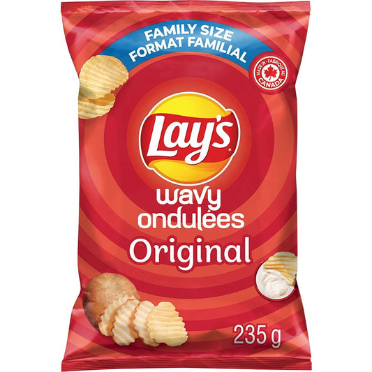 Lay's Wavy Original Potato Chips Family Size 235g