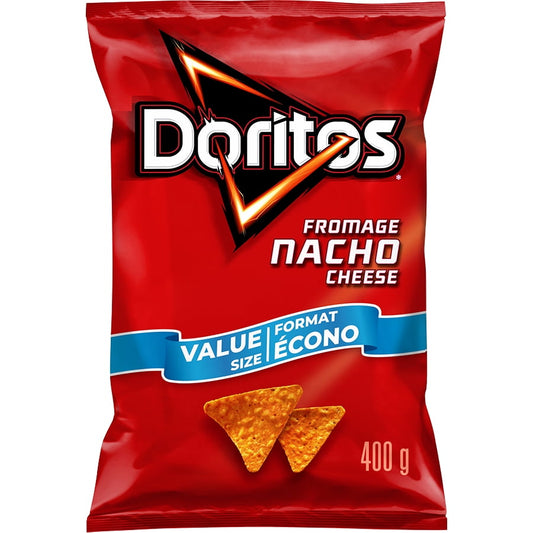 Doritos Nacho Cheese flavoured Tortilla Chips Value Size, 400 g.