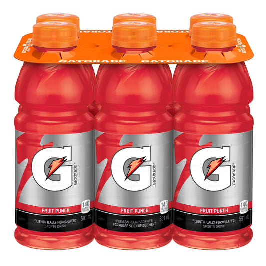 Gatorade Fruit Punch Sports Drink 6 x 591 mL, Bottles, 6x591mL