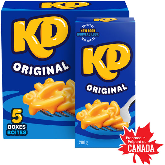 Kraft Dinner Original Macaroni and Cheese Dinner, 200g Box, 12 Ct Case
