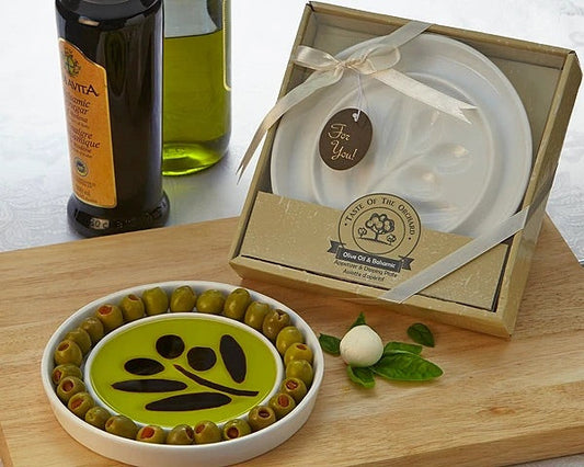 Dioliva Olive oil and Balsamic Vinegar Dipping & Appetizer Dish - “Taste of Orchard”